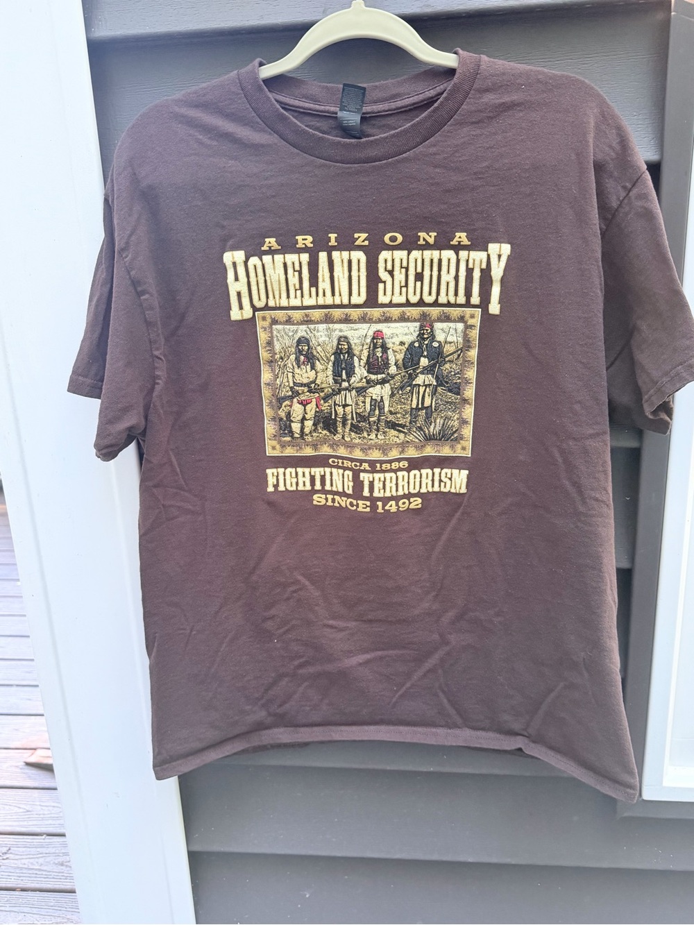Gildan Brown Arizona Homeland Security Graphic Tee